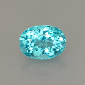 1.06캐럿 천연 라이트 블루 아파타이트, 타원형 컷, 7.1×5.2 mm, VS