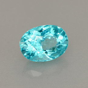1.06캐럿 천연 라이트 블루 아파타이트, 타원형 컷, 7.1×5.2 mm, VS