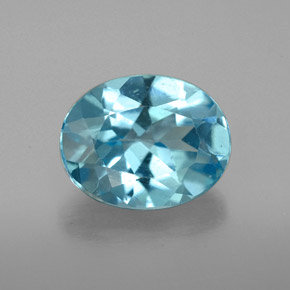 3.25캐럿 천연 라이트 블루 아파타이트, 타원형 컷, 10.2×8.1 mm, VS