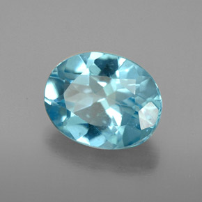 3.25캐럿 천연 라이트 블루 아파타이트, 타원형 컷, 10.2×8.1 mm, VS