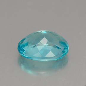 1.26캐럿 천연 라이트 블루 아파타이트, 타원형 컷, 7.6×5.8 mm, VVS-VS