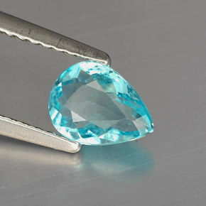 0.75캐럿 천연 라이트 블루 아파타이트, 배 모양, 7.3×5.4 mm, VVS-VS