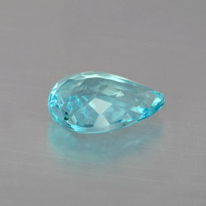 0.75캐럿 천연 라이트 블루 아파타이트, 배 모양, 7.3×5.4 mm, VVS-VS