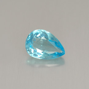 0.67캐럿 천연 라이트 블루 아파타이트, 배 모양, 6.8×4.8 mm, VVS-VS