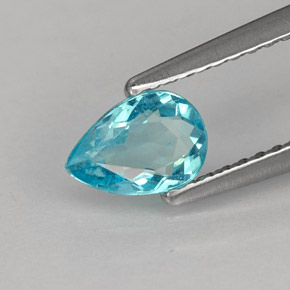 0.57캐럿 천연 라이트 블루 아파타이트, 배 모양, 6.6×4.6 mm, VS
