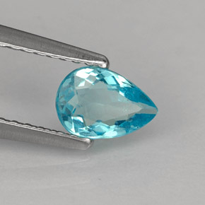 0.57캐럿 천연 라이트 블루 아파타이트, 배 모양, 6.6×4.6 mm, VS
