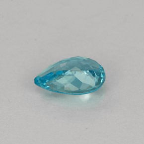 0.57캐럿 천연 라이트 블루 아파타이트, 배 모양, 6.6×4.6 mm, VS