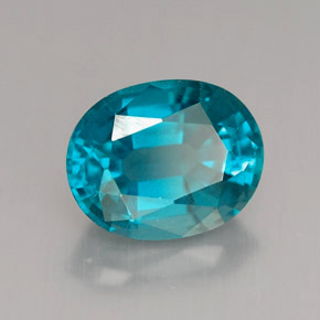 3.24캐럿 천연 라이트 블루 아파타이트, 타원형 컷, 10.2×8.1 mm, VVS-VS