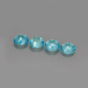 캐럿 천연 라이트 블루 아파타이트 보석, 라운드 컷, 5.56 mm, VS