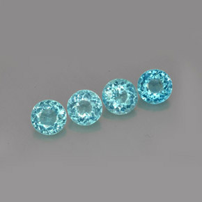 캐럿 천연 라이트 블루 아파타이트 보석, 라운드 컷, 5.54 mm, VS