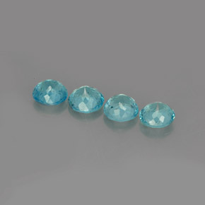 캐럿 천연 라이트 블루 아파타이트 보석, 라운드 컷, 5.54 mm, VS