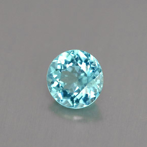 0.60캐럿 천연 라이트 블루 아파타이트, 라운드 컷, 5.35 mm, VS