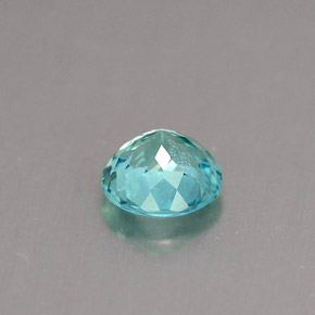 0.60캐럿 천연 라이트 블루 아파타이트, 라운드 컷, 5.35 mm, VS