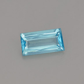 0.67캐럿 천연 라이트 블루 아파타이트, 바게트, 7.4×3.9 mm, VS