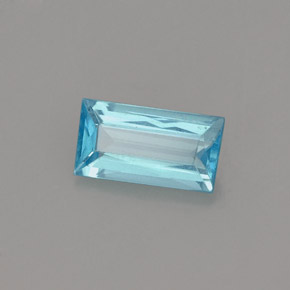 0.67캐럿 천연 라이트 블루 아파타이트, 바게트, 7.4×3.9 mm, VS
