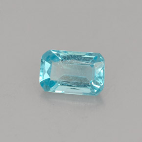 0.76캐럿 천연 라이트 블루 아파타이트, 에메랄드 컷, 6.6×4.3 mm, VS