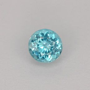 0.63캐럿 천연 라이트 블루 아파타이트, 라운드 컷, 5.39 mm, VS-SI
