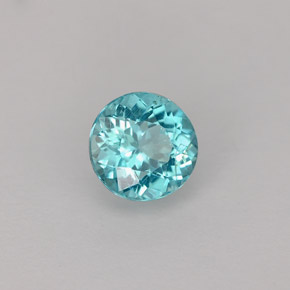 0.63캐럿 천연 라이트 블루 아파타이트, 라운드 컷, 5.39 mm, VS-SI