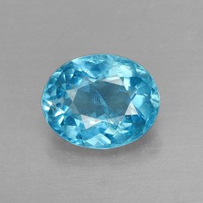 1.56캐럿 천연 라이트 블루 아파타이트, 타원형 컷, 8.4×6.8 mm, SI