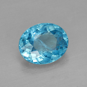 1.56캐럿 천연 라이트 블루 아파타이트, 타원형 컷, 8.4×6.8 mm, SI