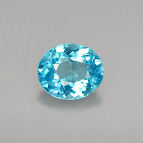 1.02캐럿 천연 라이트 블루 아파타이트, 타원형 컷, 7×6 mm, VS