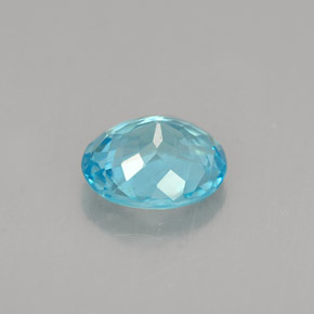 1.02캐럿 천연 라이트 블루 아파타이트, 타원형 컷, 7×6 mm, VS