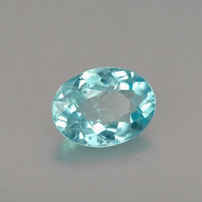 0.94캐럿 천연 라이트 블루 아파타이트, 타원형 컷, 7.4×5.5 mm, VS