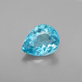 1.61캐럿 천연 라이트 블루 아파타이트, 배 모양, 8.7×6.8 mm, VS