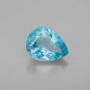 1.61캐럿 천연 라이트 블루 아파타이트, 배 모양, 8.7×6.8 mm, VS