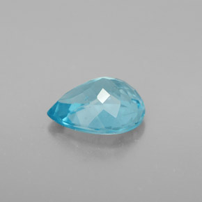 1.61캐럿 천연 라이트 블루 아파타이트, 배 모양, 8.7×6.8 mm, VS