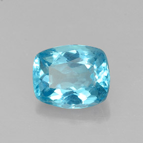 1.16캐럿 천연 라이트 블루 아파타이트, 쿠션 컷, 6.9×5.7 mm, VS