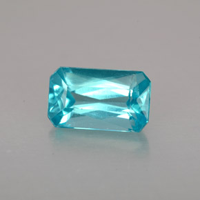 1.50캐럿 천연 라이트 블루 아파타이트, 에메랄드 컷, 8.8×5.2 mm, VS