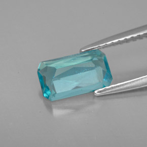 1.50캐럿 천연 라이트 블루 아파타이트, 에메랄드 컷, 8.8×5.2 mm, VS