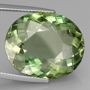 24.47캐럿 천연 그린 아파타이트, 타원형 컷, 21.5×18 mm, VVS-VS