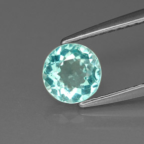 0.75캐럿 천연 라이트 블루 아파타이트, 라운드 컷, 5.81 mm, VVS-VS