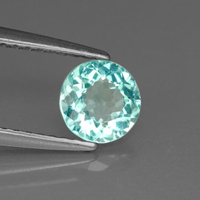 0.75캐럿 천연 라이트 블루 아파타이트, 라운드 컷, 5.81 mm, VVS-VS