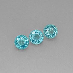 캐럿 천연 라이트 블루 아파타이트 보석, 라운드 컷, 5.44 mm, VS