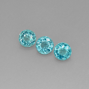 캐럿 천연 라이트 블루 아파타이트 보석, 라운드 컷, 5.44 mm, VS