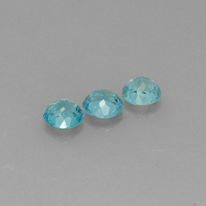캐럿 천연 라이트 블루 아파타이트 보석, 라운드 컷, 5.44 mm, VS