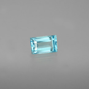 0.48캐럿 천연 라이트 블루 아파타이트, 바게트, 5.6×3.6 mm, VVS-VS