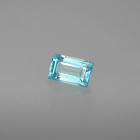 0.48캐럿 천연 라이트 블루 아파타이트, 바게트, 5.6×3.6 mm, VVS-VS