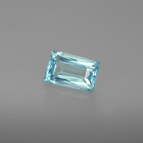 0.76캐럿 천연 라이트 블루 아파타이트, 바게트, 6.6×4.3 mm, VS
