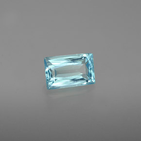 0.76캐럿 천연 라이트 블루 아파타이트, 바게트, 6.6×4.3 mm, VS