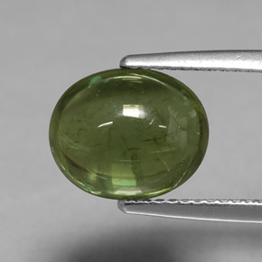 4.46캐럿 천연 그린 아파타이트, 타원형 컷, 10.5×8.8 mm, 투명한
