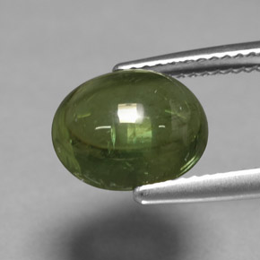 4.46캐럿 천연 그린 아파타이트, 타원형 컷, 10.5×8.8 mm, 투명한