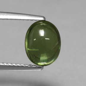 3.07캐럿 천연 그린 아파타이트, 타원형 컷, 9×7.1 mm, 투명한