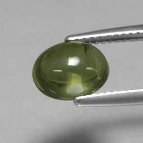 3.07캐럿 천연 그린 아파타이트, 타원형 컷, 9×7.1 mm, 투명한