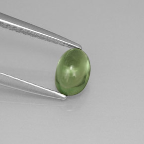 0.63캐럿 천연 그린 아파타이트, 타원형 컷, 5.9×4.1 mm, 투명한