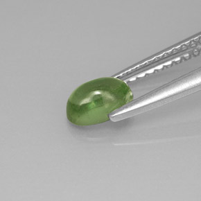 0.63캐럿 천연 그린 아파타이트, 타원형 컷, 5.9×4.1 mm, 투명한