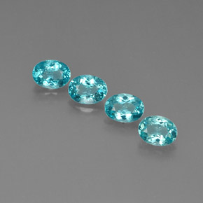 캐럿 천연 라이트 블루 아파타이트 보석, 타원형 컷, 6.3×4.7 mm, VVS-VS